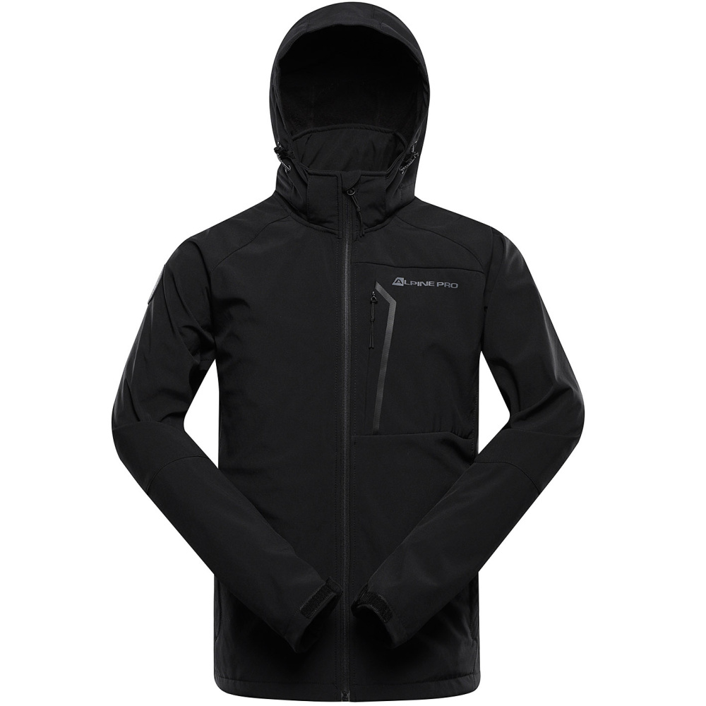 detail ALPINE PRO Hoor černá pánská softshell bunda DWR 8000 mm