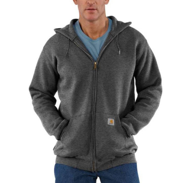 CARHARTT Midweight Hooded Zip-Front šedá pánská mikina