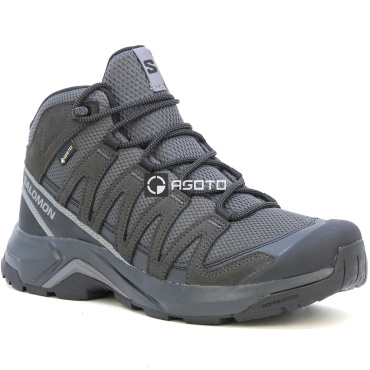 SALOMON X-Adventure Recon GTX Mid šedá pánská kožená outdoor obuv Gore-Tex®